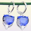 10prs lackyshine真新しい女性dangle dangle heartshaped blue topaz gems silver zircon earringsjewellery2250143354