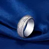 Band Promise ring 925 Sterling silver Diamond cz Fedi nuziali di fidanzamento per donna Uomo Finger Party Jewelry