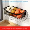 Dish Racks Wall Mounted Kitchen Storage Basket Metal Organizer Storage Rack For Spice vegetable Fruit 231124