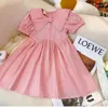 Girl Dresses Summer Girls Daily Dress Children Solid Beadding Princess For Pink Blue Cotton Casual Clothing 6 8 10 9