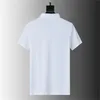 Designer Men's Polos Shirt Luxury Black and White Style Lapel de lapela de manga curta Bordado casual Brace