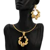 Wedding Jewelry Sets Dubai Set For Women Twisted Necklace Pendant Earrings 24K Gold Plated Copper African Bride Party Jewellery 231128