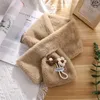 Scarves Cute Cartoon Flower Cross Faux Fur Collar Plush Scarf Women's Winter Outdoor Thicken Neck Protection Warm Shawl V93