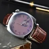 Men's Luxury Watch High-end Quartz movement Square Watch frame Design Burgundy leather strap Men's Designer Watch 41 mm luxury case