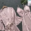 Sexy Pyjamas Women's Sexy Lace Sleepwear Lingerie Lace pajamas robe Set Underwear Nightdress Ladies Home Clothes 231128