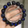 Ketting Natuurlijke Zwarte Labradoriet Blauw Licht Kristal Ronde Kralen Armband 13mm Cat Eye Vrouwen Mannen Maansteen AAAAA 231129