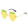 Lunettes de soleil sans cadre Strawberry Quirky Personality Female Trendy Prom Party Lunettes Mignon