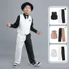 Abbigliamento da palcoscenico per bambini e adulti Set di uniformi da ballo hippop di strada esplosivo Set per bambini Popping Performance Gilet e pantaloni Completo per ragazzi Costume da ballo con chiusura sul palco