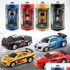 Elektrisches/RC-Auto Elektrisches Mini-RC-Auto Kreatives Cola-Dosen-Taschenrennen mit LED-Leuchten Mikrosensor-Handy-Fernbedienung 3 Modi Gi Dhznc