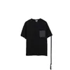 Designer Summer Women T Shirt Rätt Spring Luojia 23SS Classic Leather Label Fake Pocket Os Loose Sleeve T-shirt