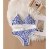 Sexy Set Women Seamless Bra Low Waist Panties Leopard Bralette Lingerie Vneck Sport Brassiere Female Cotton Underwear 231129