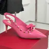 Последние туфли с галстуком-бабочкой Дизайнерские сандалии Четыре сезона женские босоножки высшего качества из лакированной кожи Женские сандалии на высоком каблуке 6 см катушка Дизайнерская обувь на каблуке 35-42