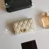 Designer Channel Wallets Card Holder Purse Klassieke Flip Card Tas met Caviar Ball Patroon Cowhide Wallet Sheepskin Diamond Patroon met reliëfmuntmunten