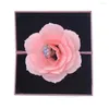 Torebki biżuterii pierścienie przenośne Opakowanie Kreatywność dla par proponuj 3D Serce Kształt Ring Box Kwiat róży obrotowy