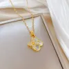 Fashional new Womens Luxury Designer Necklace Fashion Flowers Four-leaf Clover Cleef Pendant Necklace 18K Gold Necklaces Jewelry