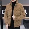 Hommes coton rembourré hiver hommes manches à capuche doudoune coupe-vent vers le bas vêtements d'extérieur casual hommes impression vestes épais manteaux chauds hauts vêtements d'extérieur