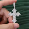 RTS Hip Hop Gold Solid Sier VVS Moissanite Diamond Cross Cross