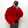 Women's Fur Faux Winter Ladies Fluffy Fashion Thick Warm Coat Crop Top Women Real Jacket 231128