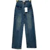 Женские джинсы, дизайнерские качественные осенние и зимние новые джинсовые брюки, свободные прямые женские брюки с высокой талией, 0JGS