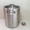 Hip Flasks Stainless Steel 2L Mini Keg Beer Growler Portable Bottle Home Making Bar Accessories Tool