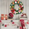 Flores decorativas 40cm guirlanda de natal papai noel guirlanda boneco de neve para janela de parede varanda dos desenhos animados cabide porta da frente