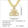 Hip Hop Full Diamond Crown CEO Letter Pendant Cuban Necklace Trendy Men's Dance Street Nightclub Accessories