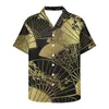 Casual shirts voor heren Japanse stijl Tiger Zwart gouden patroon Heren comfort Tops Goede kwaliteit Custom Wear Holiday Beach Party