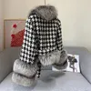 Women's Wool Blends 2023 Women's Collar Silver Real Natural Fox Pur Jacket Autumn Winter Women's Fur Coat Chinese and Korean Fashion Clothing 231129