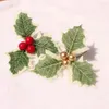 Decorative Flowers 10 Pcs Christmas Tinner Greenery Spray Crismistmas Decor Fake Artificial Berry Leaf Accessories