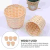 Dinnerware Sets 5 Pcs Mini Bucket Holder Minature Gifts Bamboo Planter Pot Woven Baskets Flower Basket Storage Easter