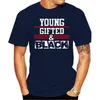 Men's T-skjortor trycker Crazy Young Gifted Black Juneteenth History Month Shirt för Mens Cotton Leisure T-shirts Solid Color 2023