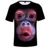 T-shirty męskie męskie Tshirty Summer Modna O-Neck Krótkie T-shirt Zwierzęta Unisex Monkey/Lion 3D Printed Funny T Shirt Homme Fitness Teemqs7k