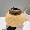 Gras Braid Visors Men Designers hoeden mode luxe merk stro lege tophoed voor heren dames zomer casual vakantie zonneschadiging sunhats