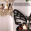 Decorative Plates Butterfly Corner Shelf Display Wooden Stand Boho Hanging Wall Mounted Jewelry Holder Storage Organizer For Home Decor