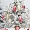 Dekoracje świąteczne 5pcs Wisiant drzewa Painted sosnowe kulki wiszą