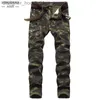 Jeans pour hommes 2022 Mode Militaire Hommes Camouflage Jeans Slim Tendance Hip Hop Droite Armée Vert Poche Cargo Denim Jeunes Marque Pantalon L231129