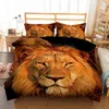 Ensembles de literie moderne Animal sauvage Lion ensemble mode adulte enfants chambre décoration vers le bas housse de couette taie d'oreiller 2-3 pièces