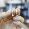 Stud Huitan Fashion Simple Gold Color Women Drop Earrings With Round CZ Charm Creative Girl Accessories Fancy Gifts Statement Smycken YQ231128