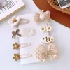 Hair Accessories 8Pcs/Set Korean Winter Plush Clips Sweet Flower Bow Barrettes For Girls Kids Side Hairpin Headwear Baby