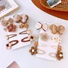 Hair Accessories 8Pcs/Set Korean Winter Plush Clips Sweet Flower Bow Barrettes For Girls Kids Side Hairpin Headwear Baby