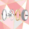 Anneaux de mariage 2023 925 Bague en argent Moments Série Bright Romantique Amour Plein de diamants Étincelant Ouverture Femmes 231128