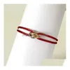 Braccialetti con ciondoli Moda Acciaio inossidabile 316L Trinity Anello Bracciale con cordino Tre anelli Cinturino a mano Coppia bracciali per donne e uomini Je Dhsns