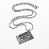 Punk hip hop kaset kolye vintage paslanmaz çelik erkek kolye zinciri moda gece kulübü rock mücevher hediye toptan