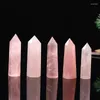 Dekoracyjne figurki Naturalne różowe kwarc kryształowy Kryształowe uzdrowienie Obelisk Wand Rock Lucky Stone (2 ") -1pc