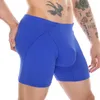 Onderbroek Sexy Mens Underwear Solid Color Ice Silk Boxer Shorts Sports Middle Taille