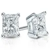 Boucles d'oreilles à tige en or blanc 14 carats avec diamants taille princesse à 4 griffes 1 50 ct total G-H SI2321K