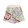 Heren katoenen shorts met letterprint Hoogwaardige designer streetwear losse korte broek met bloemen