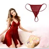 Sexy Set 1set Women Evening Nightgown Nightie Sleepwear Lingerie Red Long Dressing Night Gown Transparent Dress P230428 good