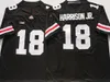 Mens Ohio State Buckeyes College Football Jerseys 18 Marvin Harrison Jr. 저지 스티치 2023 회색 셔츠