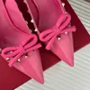 New bow-tie dress shoes exquisite designer sandals women's slingback high patent leather 6cm high heels 35-42 rivet fine with solid color everything